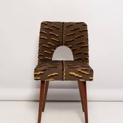 Shell chair type 1020 in jacquard velvet with tiger pattern, Europe, 1960s