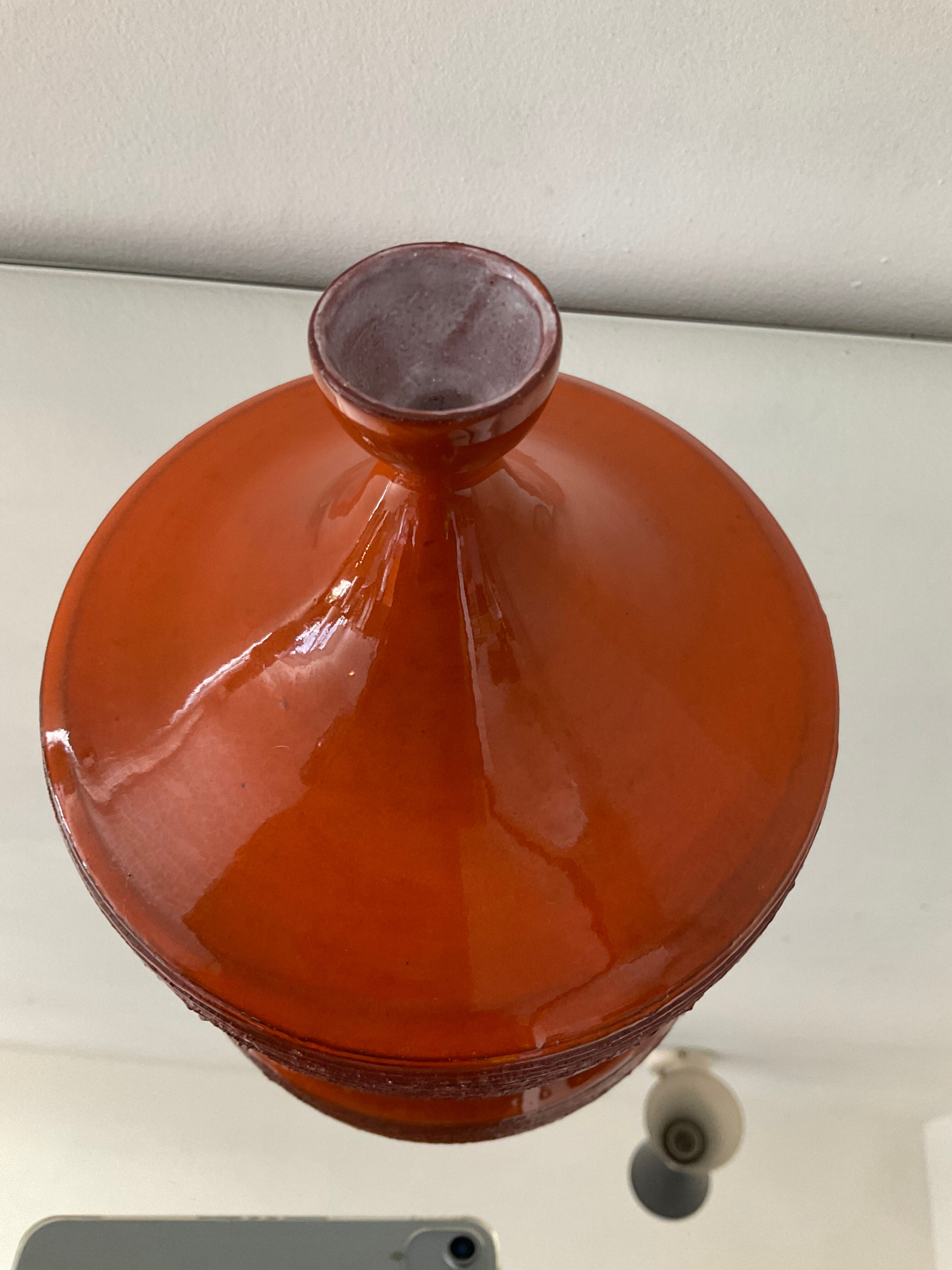 Vase soliflore vintage en terre cuite émaillée