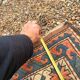 Antique Kazak Caucasian Carpet Wool 200x120 Vintage Blue Oriental Carpet 1900