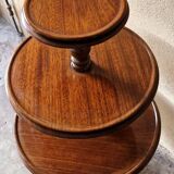 Pedestal table - Mute mahogany servant - With three trays resting on a tripod base - 1880