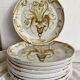 Hand-painted dessert plates Keraluc Quimper Brittany