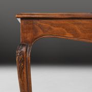 Sculpted Side Table in Wood, Glass & Rattan, France 1950s