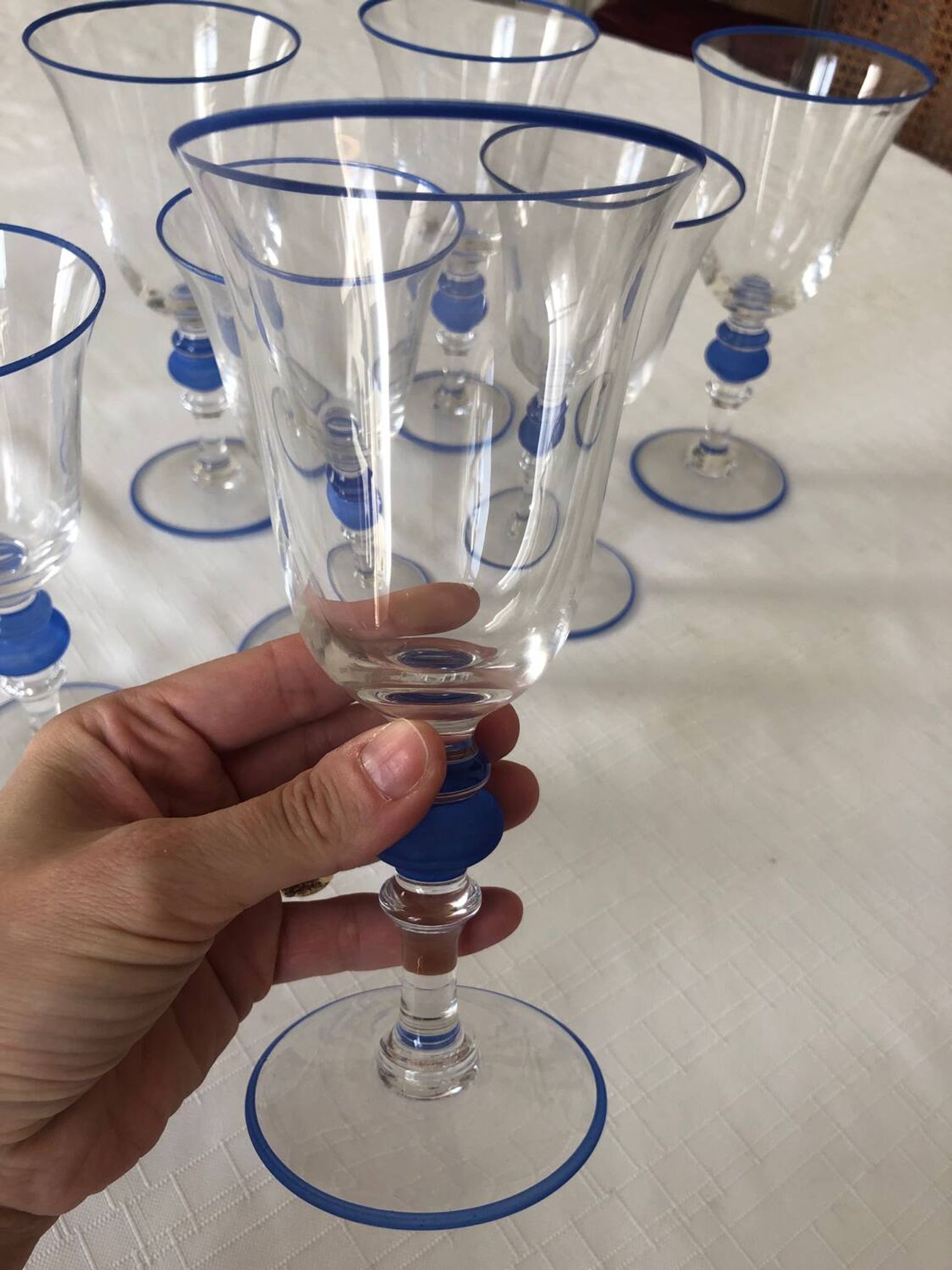 Set of 7 Paco Rabanne stemmed glasses