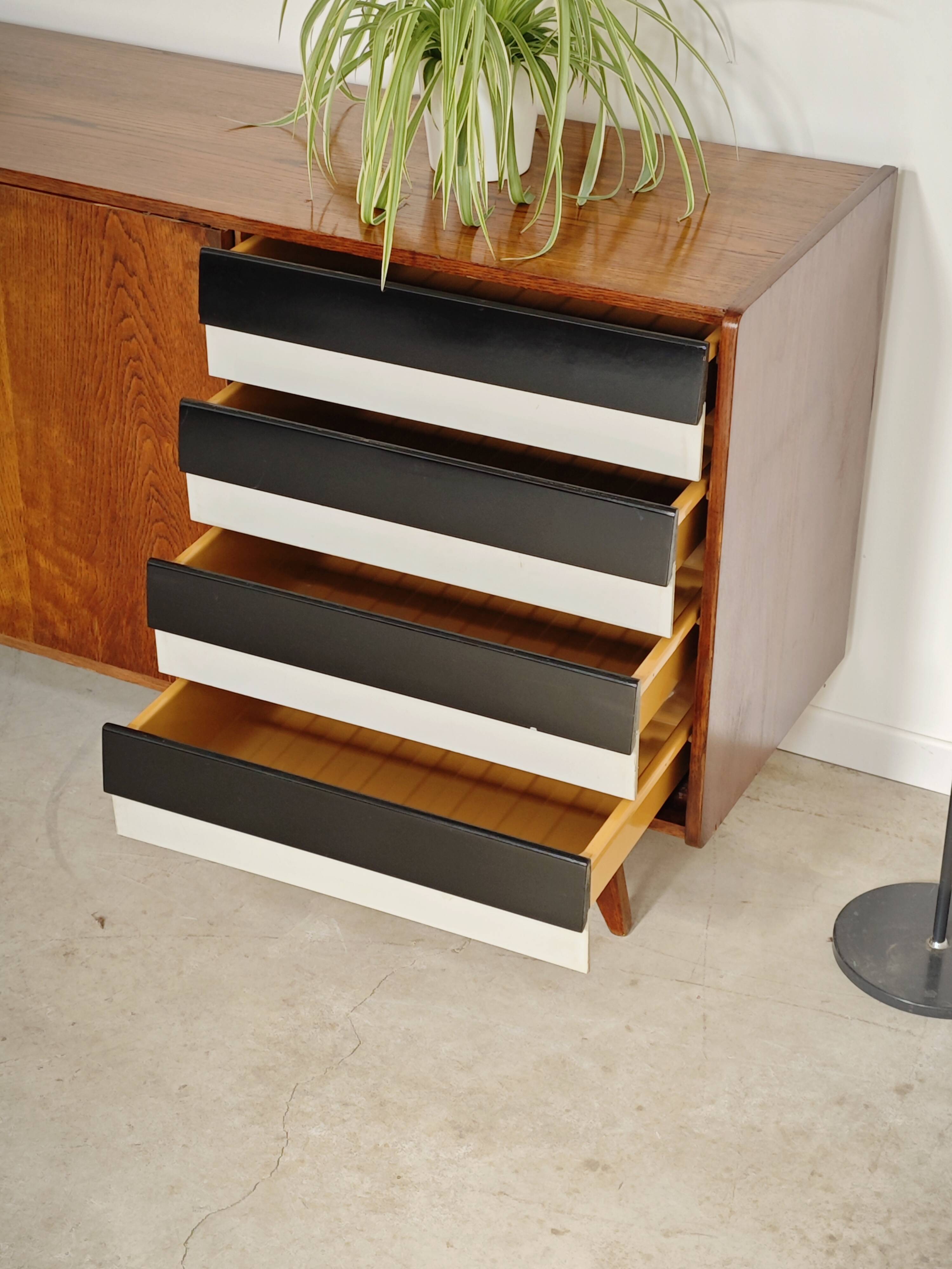 Black and white U 460 sideboard by Jiri Jiroutek for Interier Praha 1960