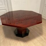 Red lacquered dining table and gold dust, 1970s