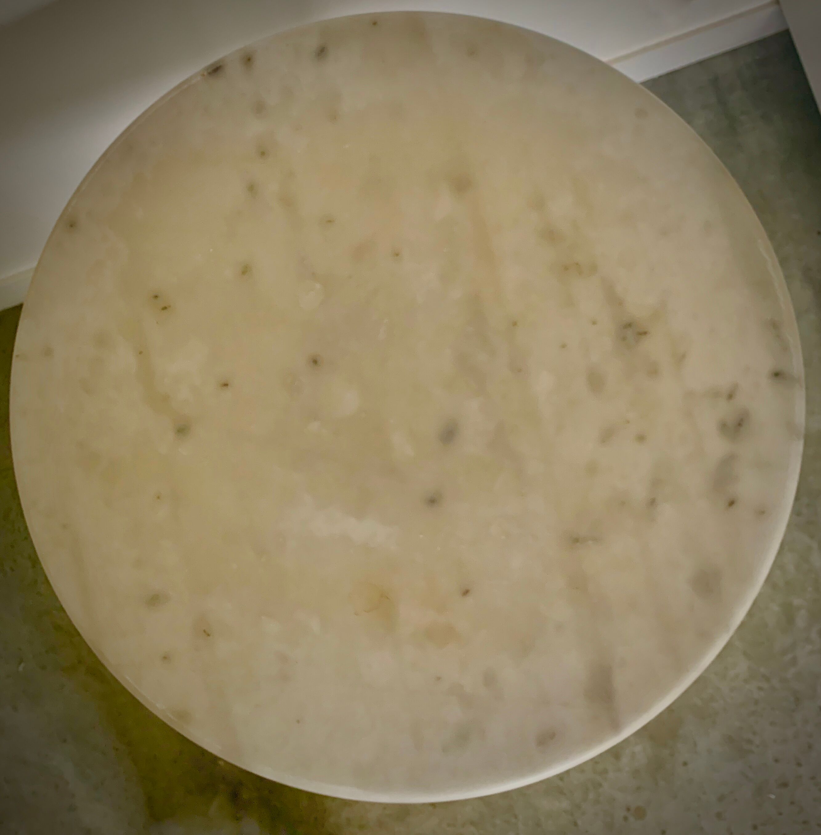 Bistro table with cast iron foot and marble tray