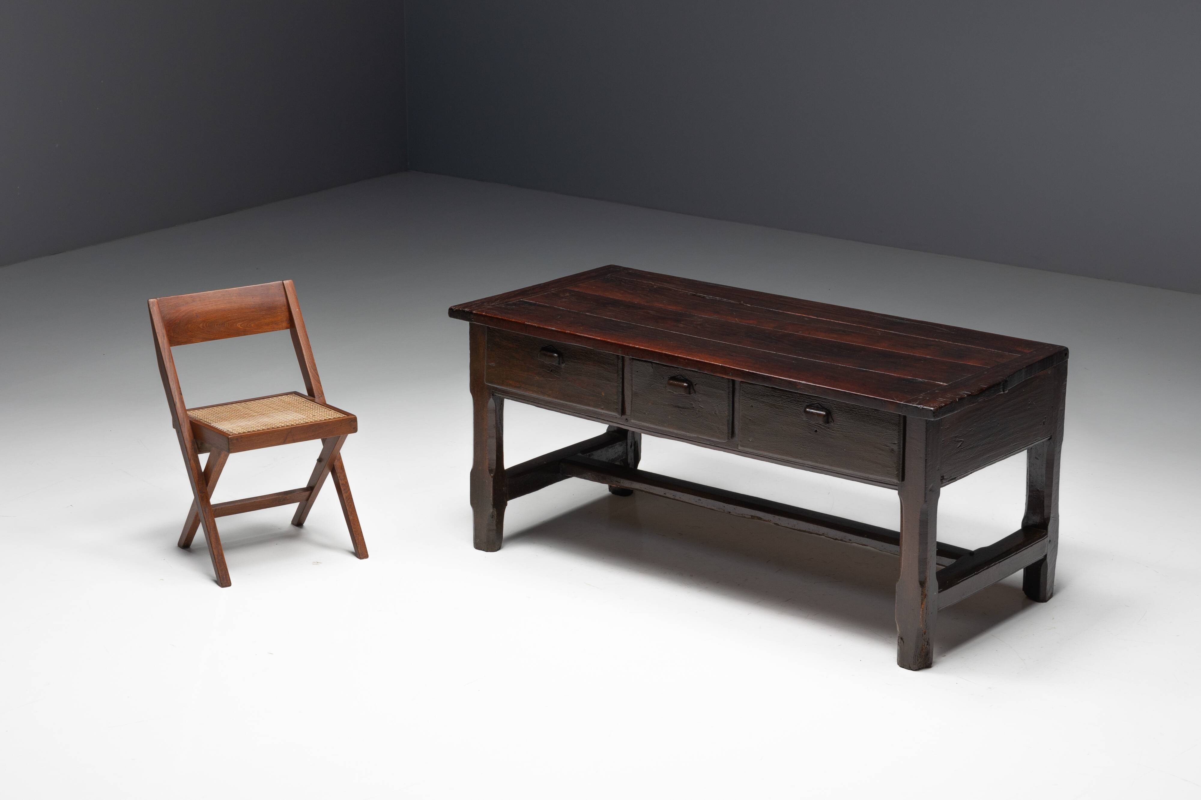 Wabi Sabi Brutalist Workbench, France, 19th Century