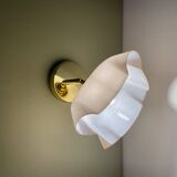 Vintage pink opaline lampshade wall lamp