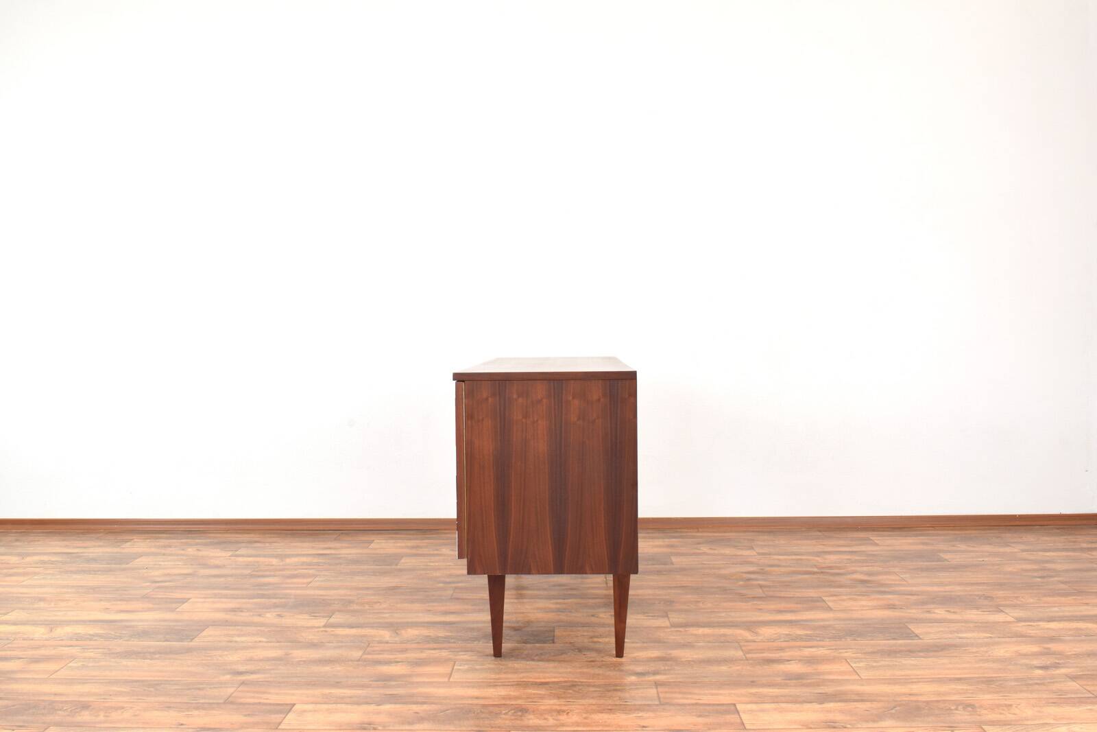 Mid-Century Walnut Sideboard with Hand-Painted Pattern, 1960s.