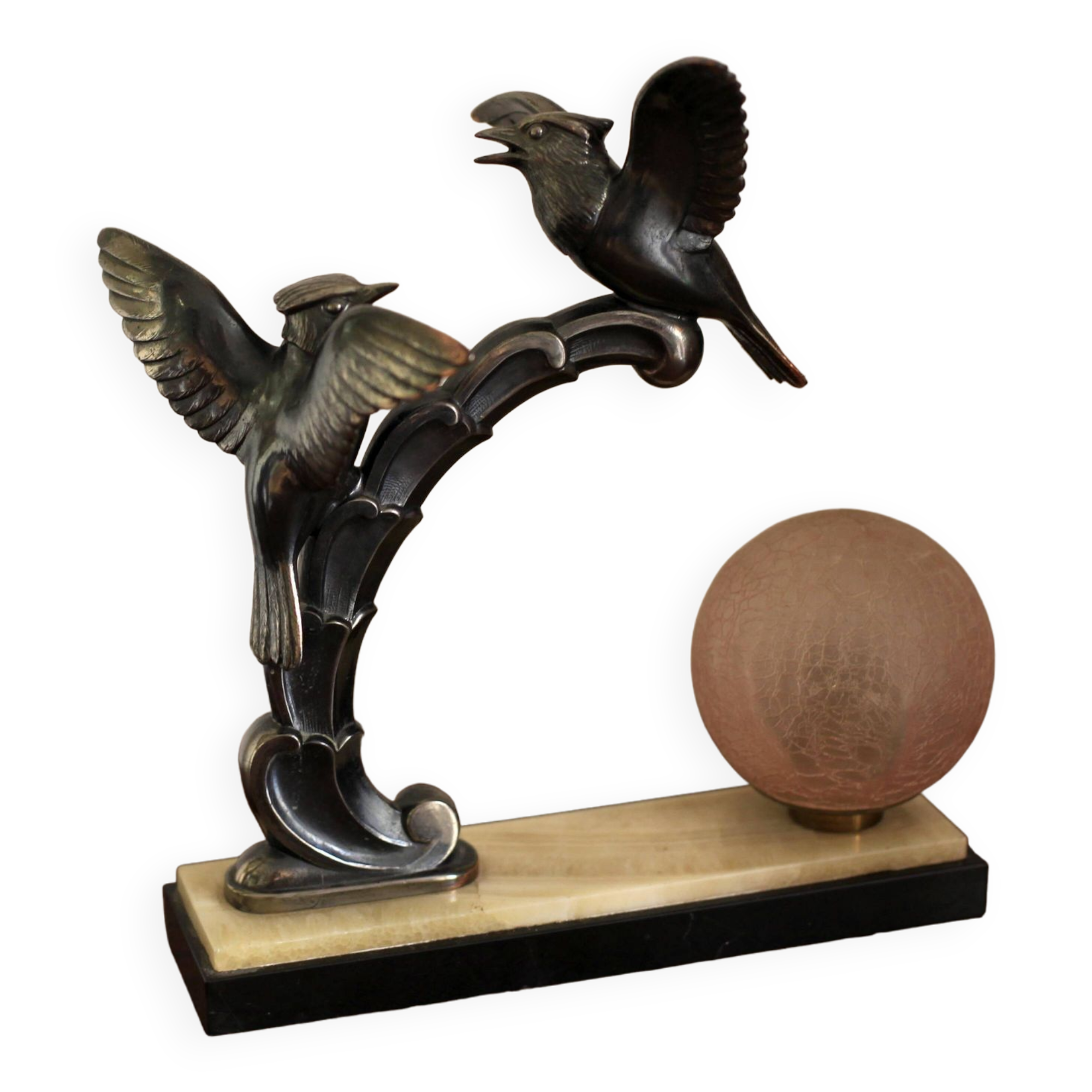 Art-deco lamp Opaline pink Large format