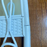 White rattan mirror