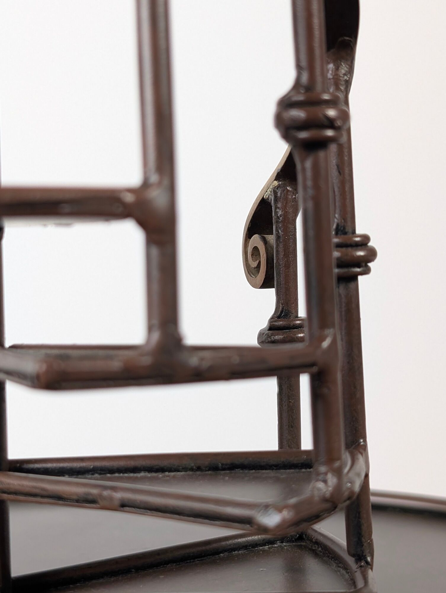 French Floor Lamp with Spiral Staircase, iron and brass, Mid-Century
