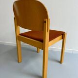 Lot of 8 old Scandinavian design wooden chairs from the 80s vintage