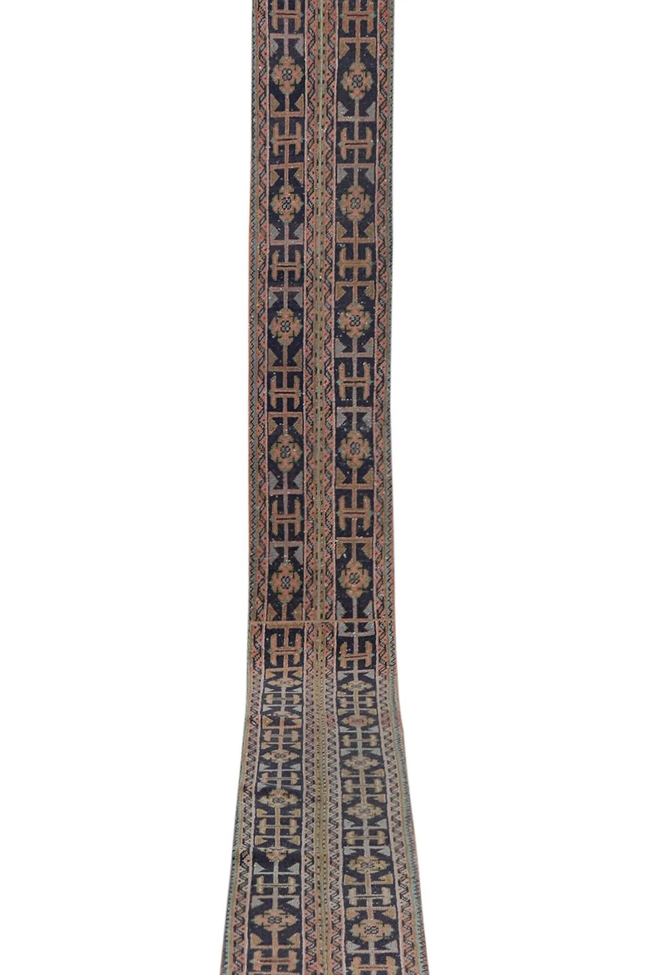 Vintage Turkish hallway rug 50x605 cm