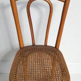 Chaise Bistrot Rotin en bois courbé