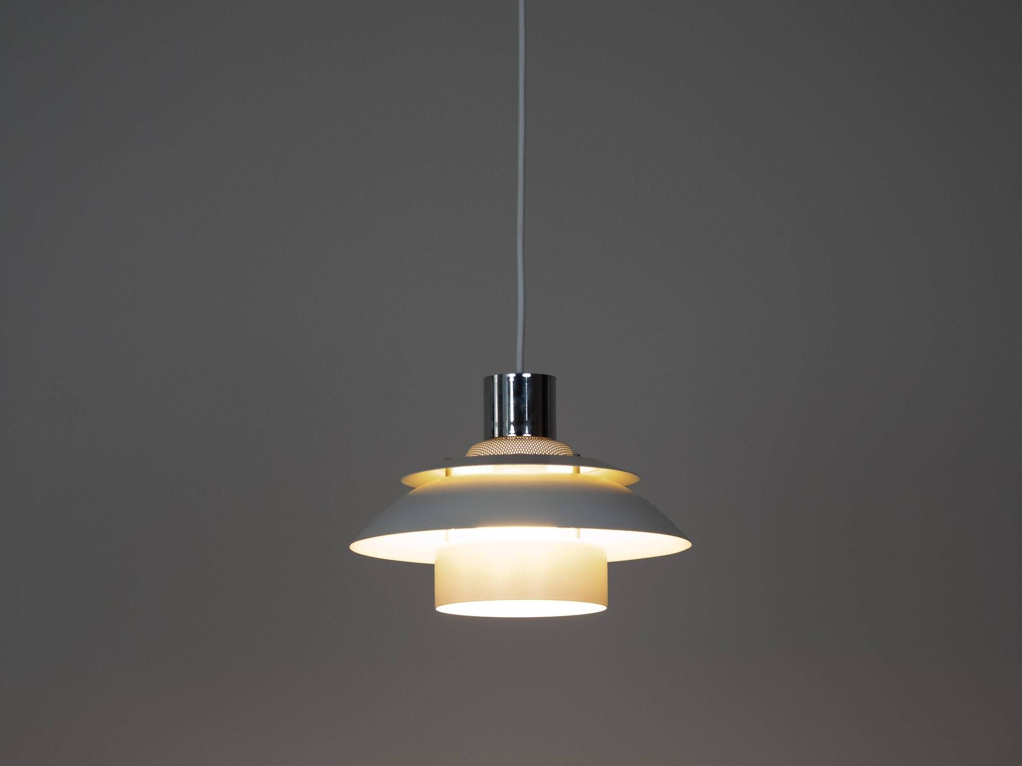 Pair of 2 Danish vintage pendant lamps Korfu by Design Light, 1980s