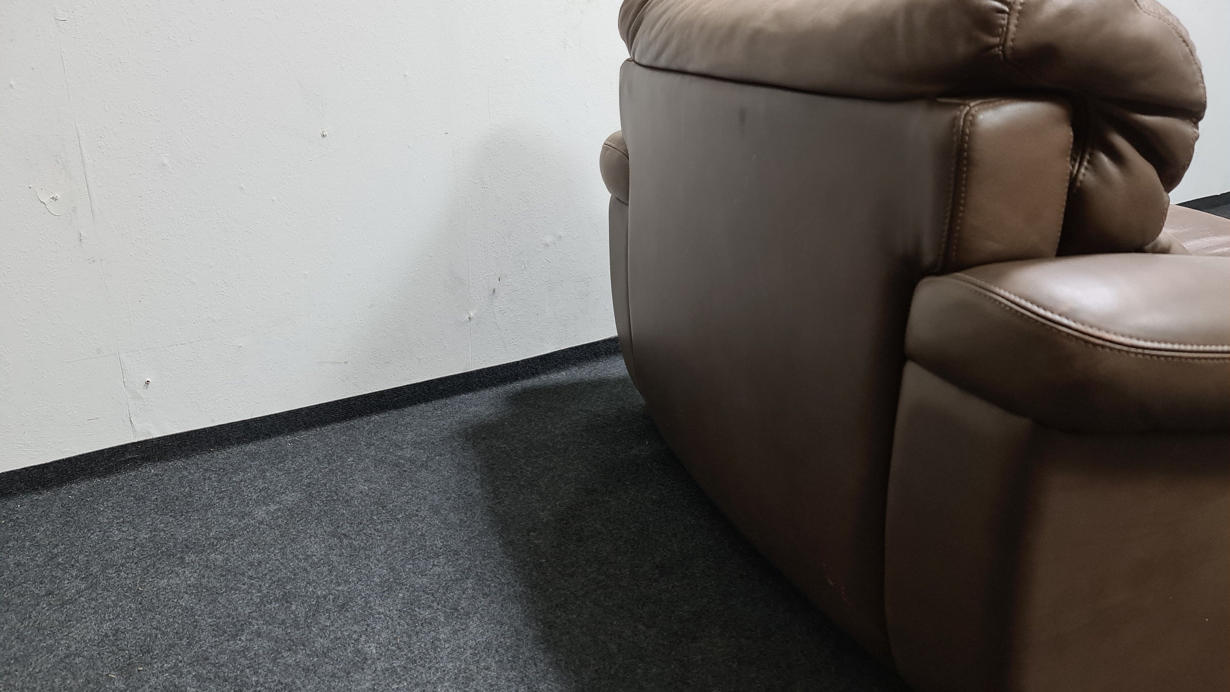 Fauteuil Rolf Benz en cuir brun vintage