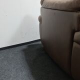 Fauteuil Rolf Benz en cuir brun vintage