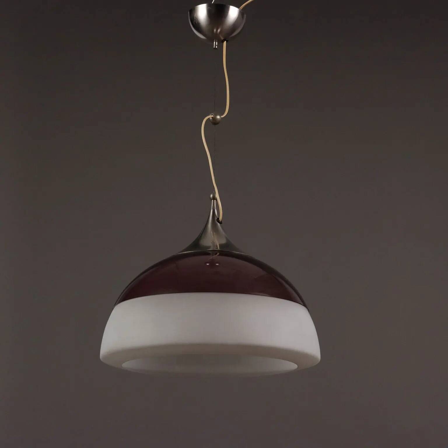 Vintage Stilnovo ceiling light in aluminium and plastic, 1960s.