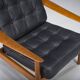 Mid-Century Modern FD 164 Armchair in Teak and Black Leather by Arne Vodder