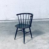 Mid-Century Scandinavian Design Curved Spindle Back Side Chair, Denmark, 1960s