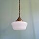 Art Deco suspension in white opaline, 1920s