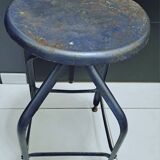 Height-adjustable industrial metal stool