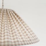 Vichy pendant light, conical shape "Malala Vichy sand and off-white"