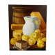 Oil on canvas still life not signed apples pitcher kitchen