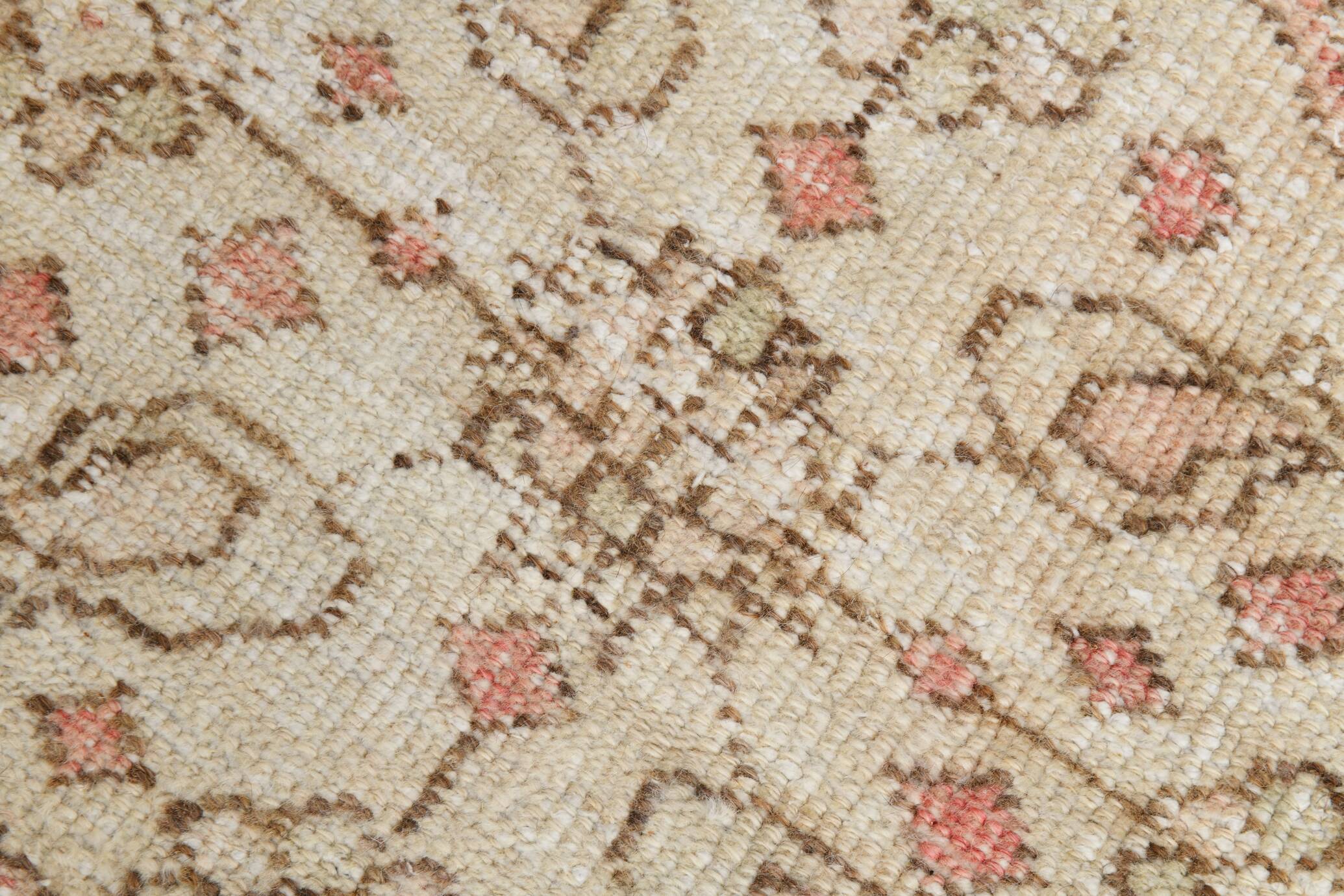 Pale Red & Brown Vintage Rug, 124x197Cm