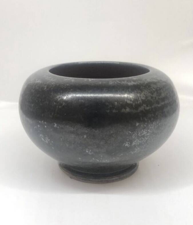 Glazed ceramic vase signed Pitot