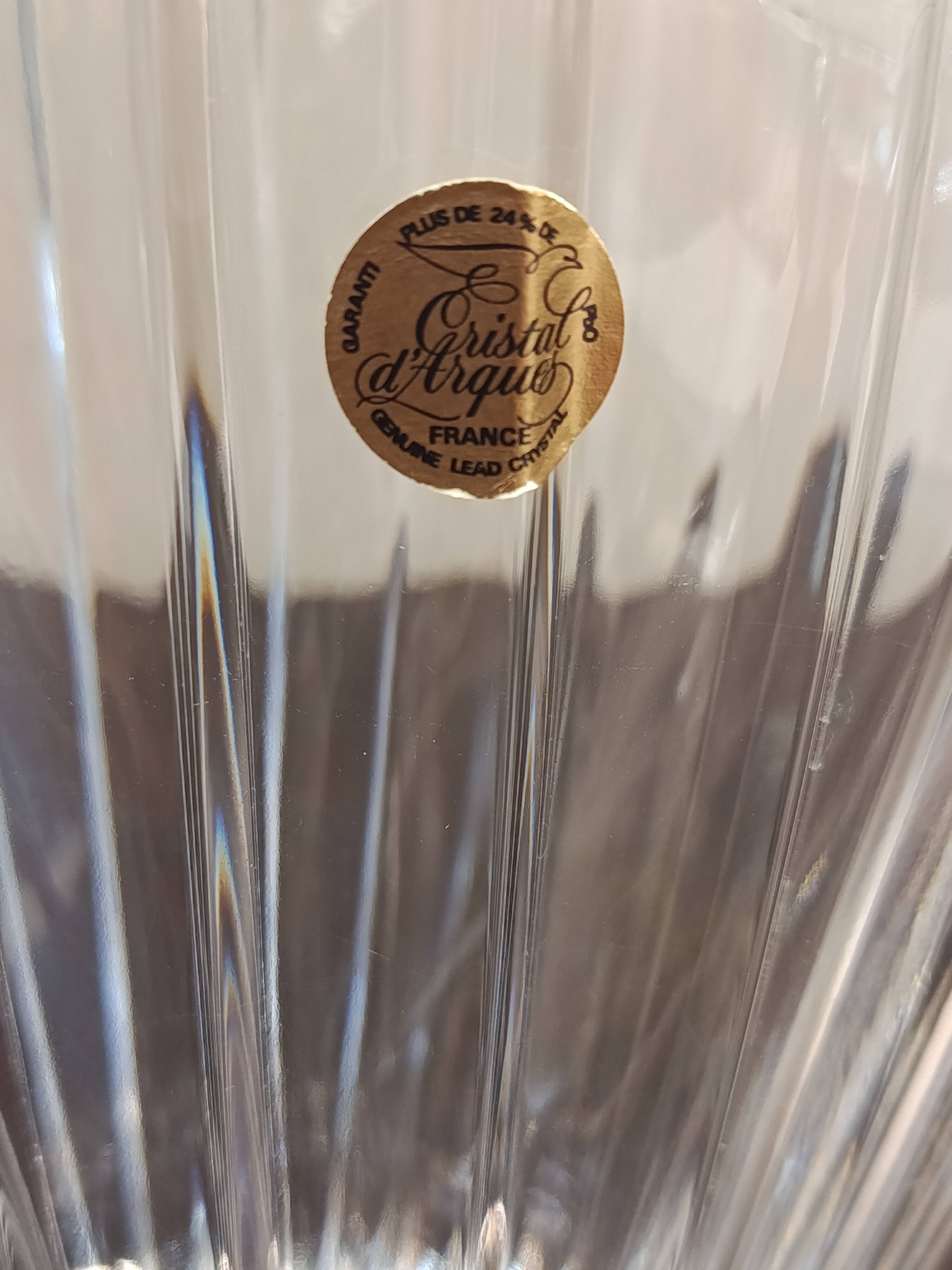 Lead crystal fan vase - Cristal d'Arques, 1980s