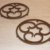 Pair of 2 wrought iron mats