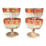 4 70's dessert/champagne glasses