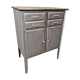 Medical metal furniture two doors four drawers brass handles