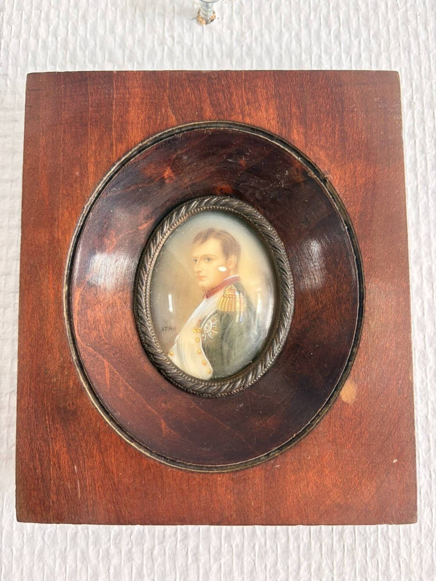 Antique Miniature Napoleon Bonaparte Empire Mahogany Frame Collector's Item