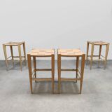Set of 4 Italian design Vincent barstools Billiani