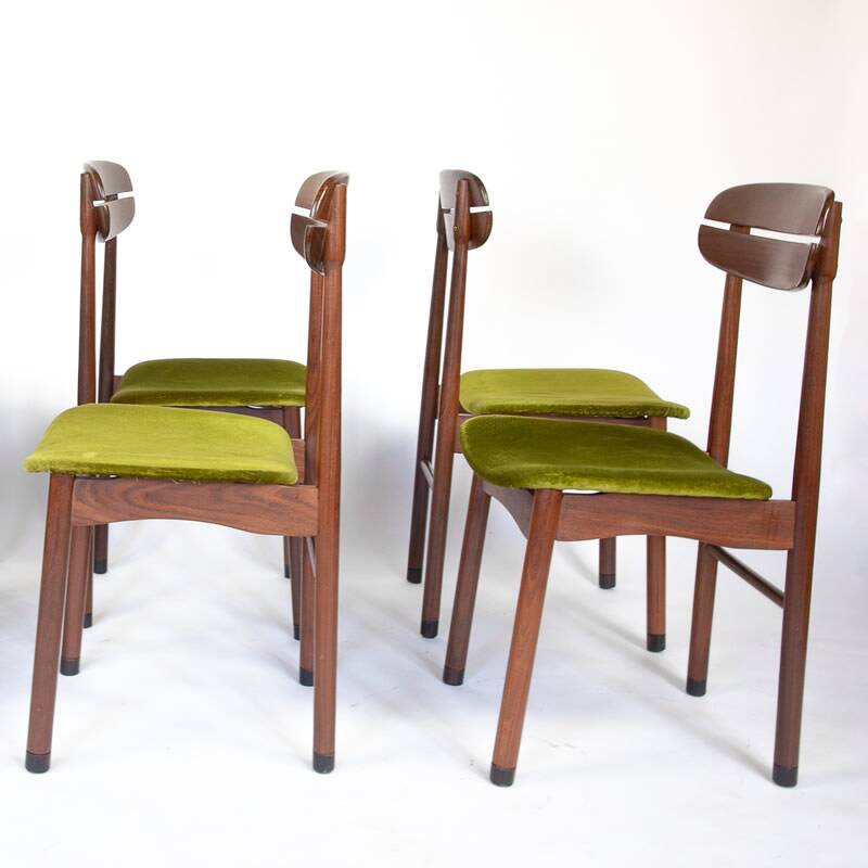 Green velvet dining chairs (set of 6)
