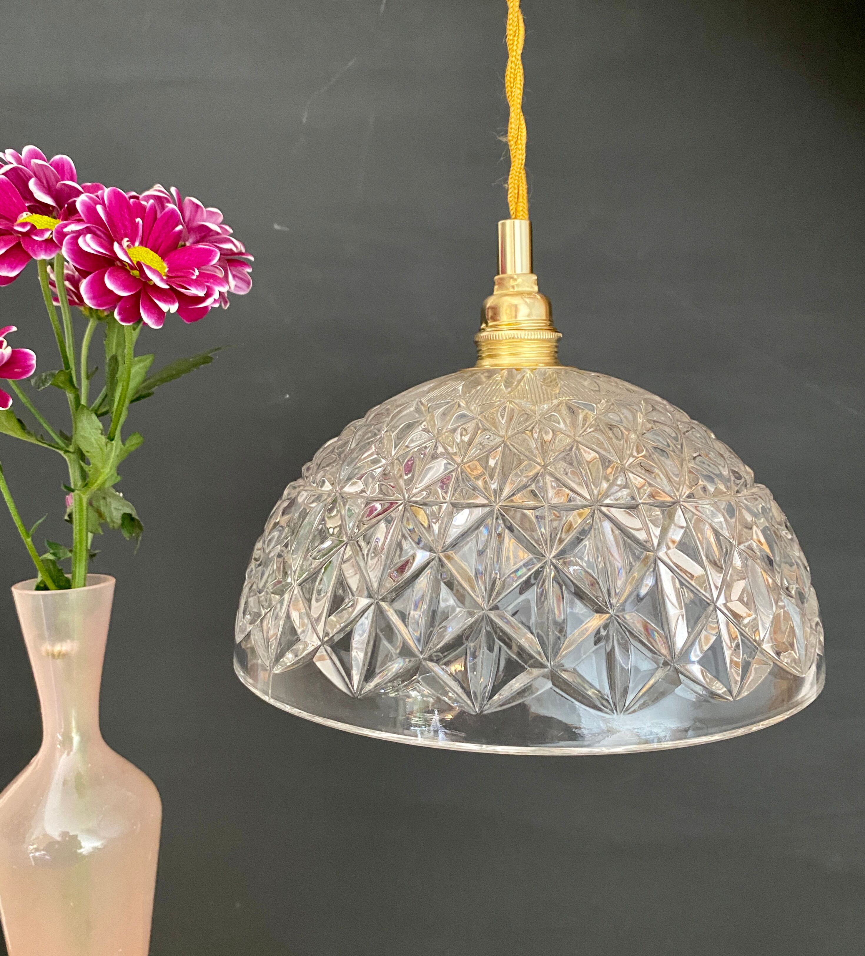 Vintage glass lampshade pendant lamp