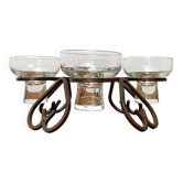 Danish chandelier in metal and glass, 1960s