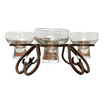 Danish chandelier in metal and glass, 1960s