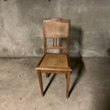 Vintage rattan wicker oak chair