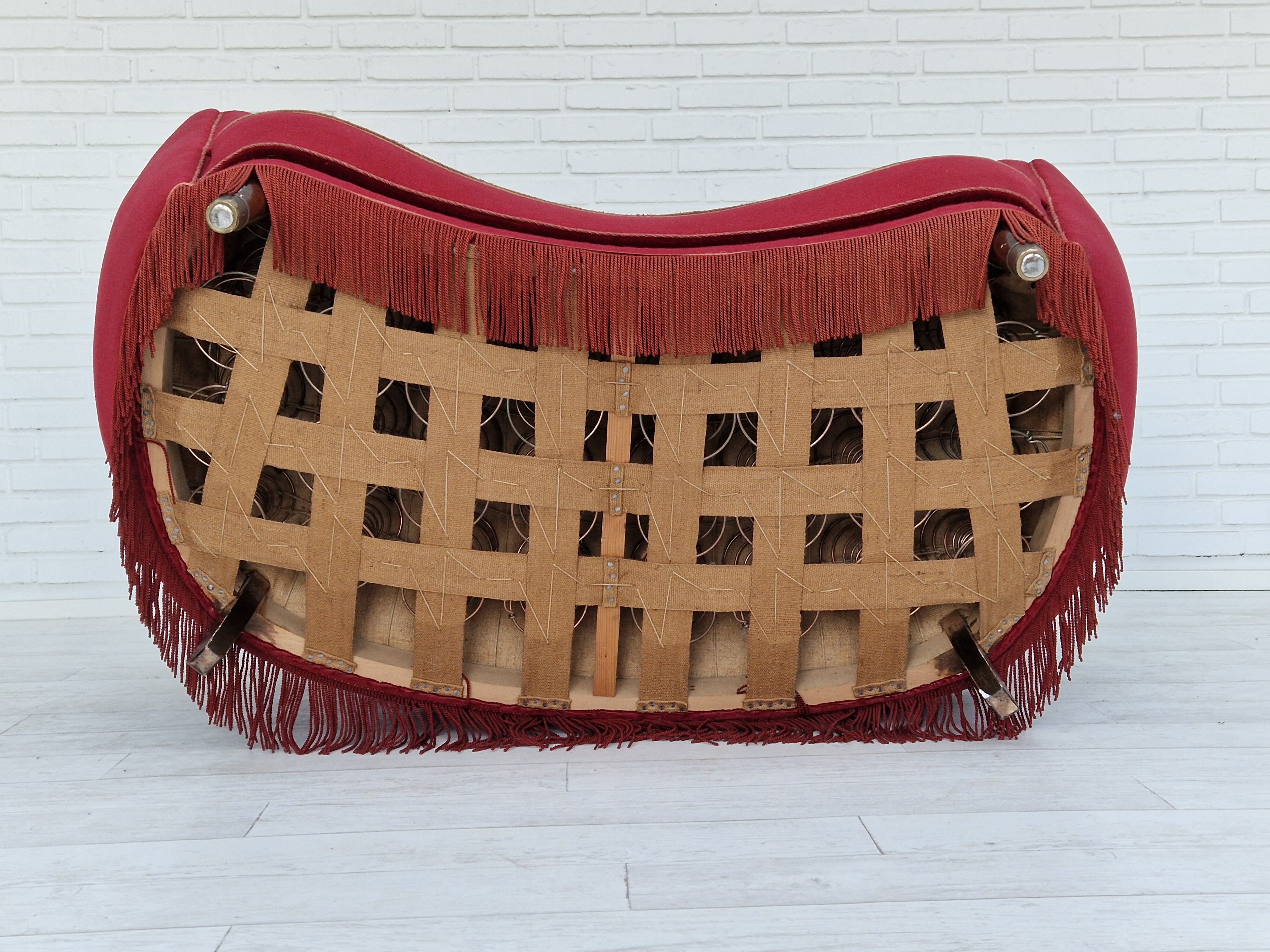 1960s danish vintage 2 seater "banana" sofa