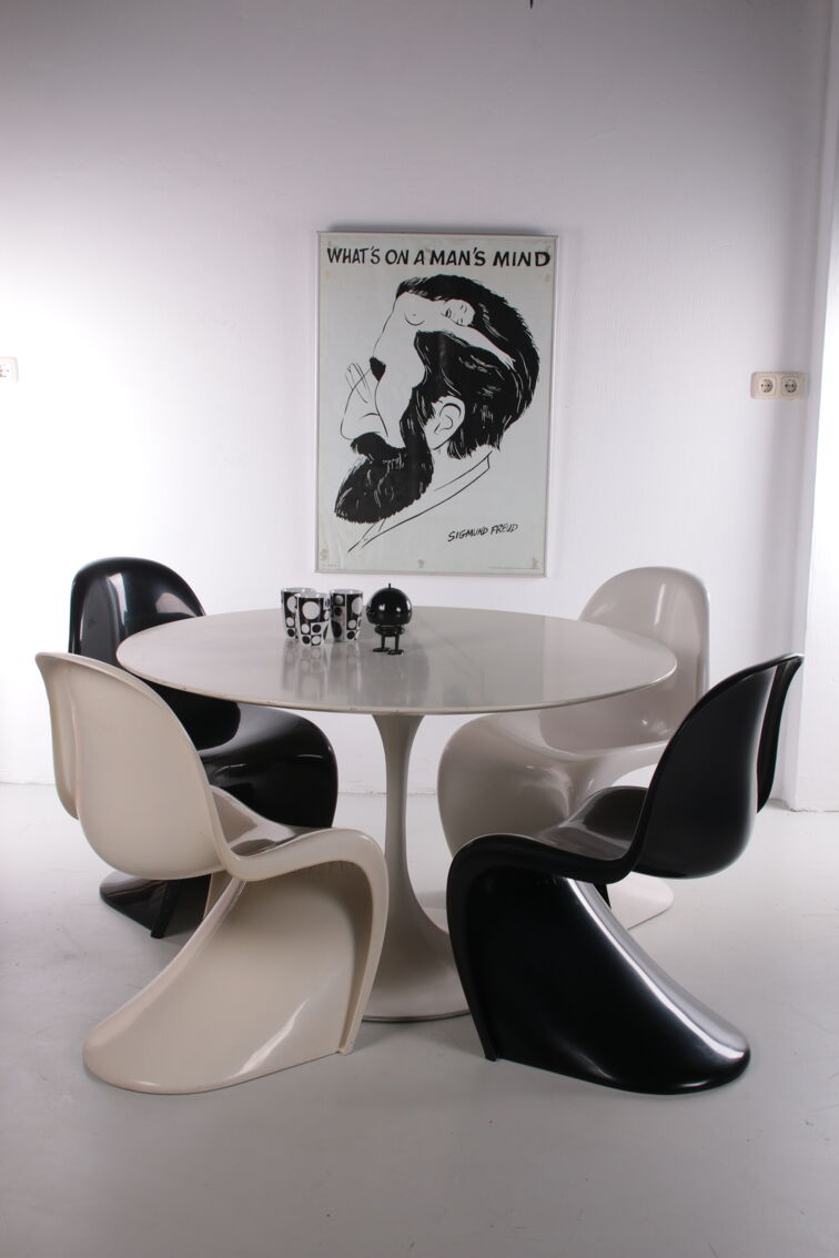 Ensemble de 4 chaises de Verner Panton fabriquées par Herman Miller |  Selency