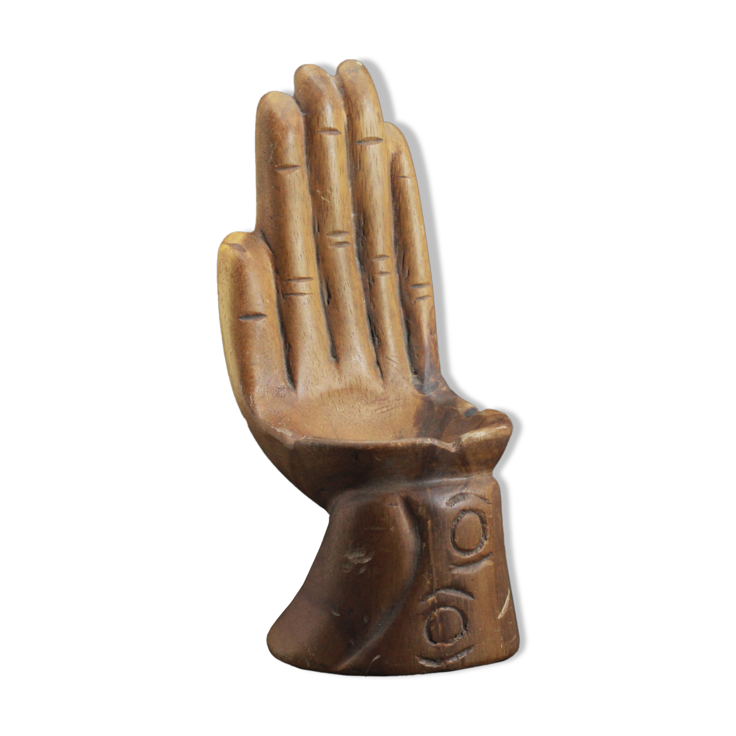 Empty wooden hand pocket