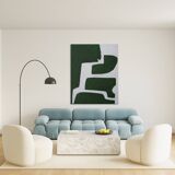 Organic green abstract canvas 100x80cm by Bodasca