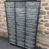Meuble d'Archivage industriel 30 clapets Strafor 1920s