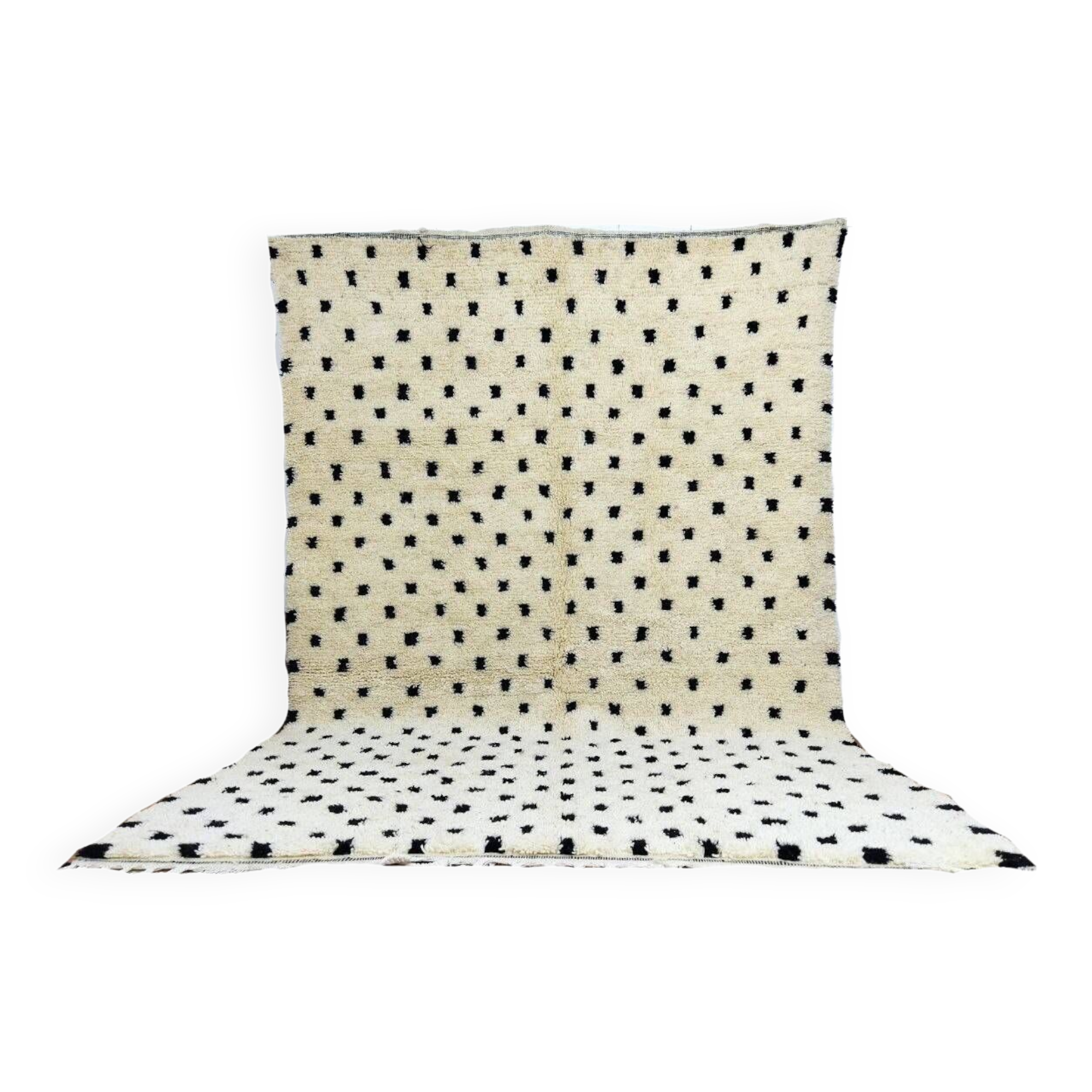 Handmade moroccan polka dot berber rug 294 x 194 cm
