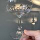 Set of 6 cut crystal champagne glasses with facets from Baccarat