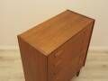 Danish teak chest of drawers with six drawers and sculptural handles, 1960s